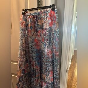 Tolani Floral Maxi Skirt - Blue and Red